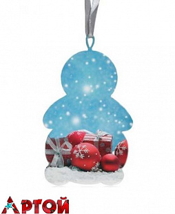 Подвеска-игрушка металлическая «Снеговик» с вашим фото